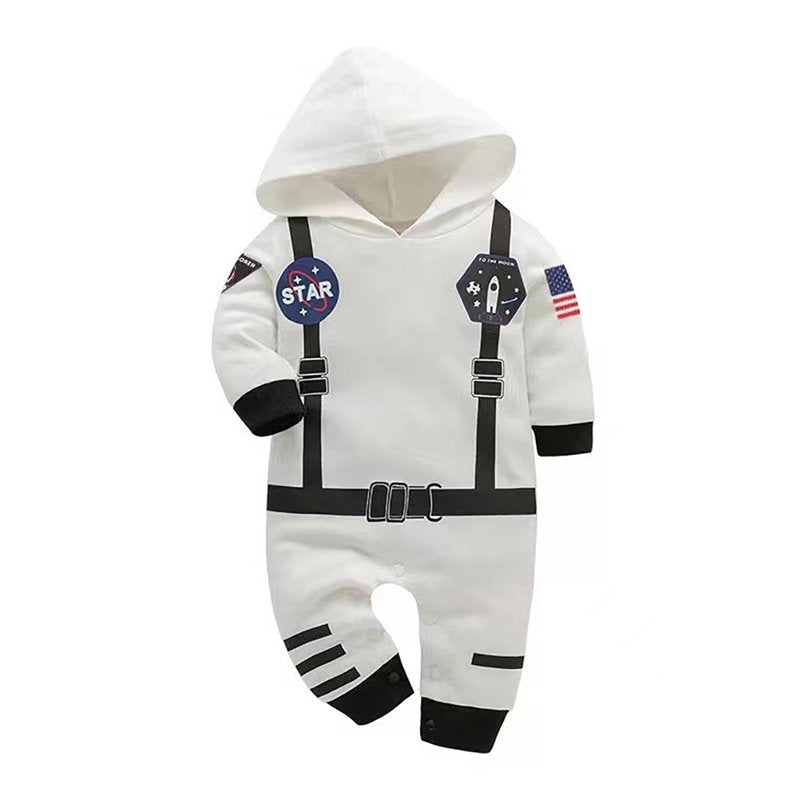 Baby Toddler Astronaut Cotton Romper - White Long Sleeve 36 Months Halloween Costume