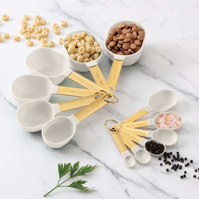 12-Piece Measuring Cup & Spoon Set - Dishwasher Safe White