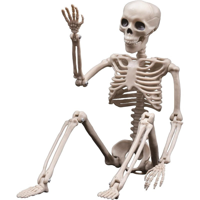 2-Pack Realistic Movable Halloween Skeleton Decorations 16 Inches