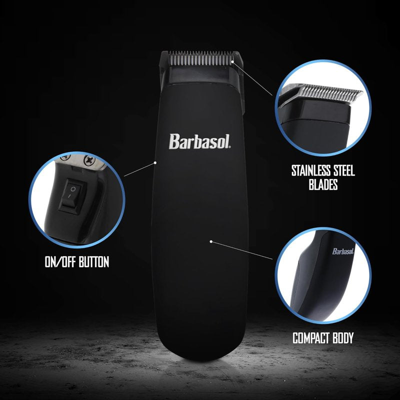 Beard Trimmer for Men with Stainless Steel Blades & 3 Combs - Black