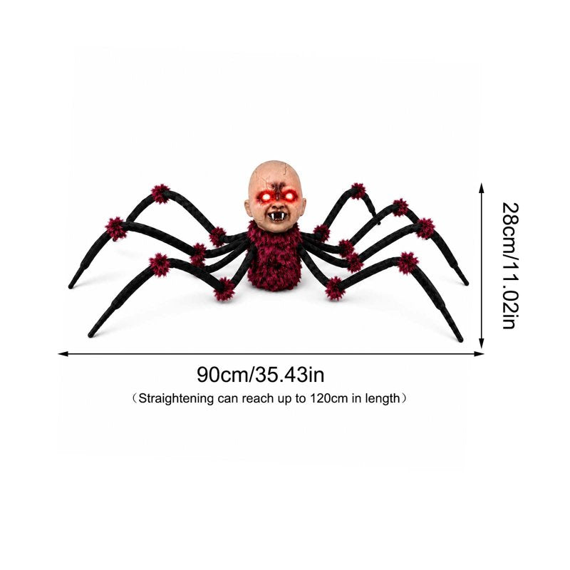 Animated Creepy Head Prop for Halloween - Touch & Sound Activated Horror Toy with Red Eyes