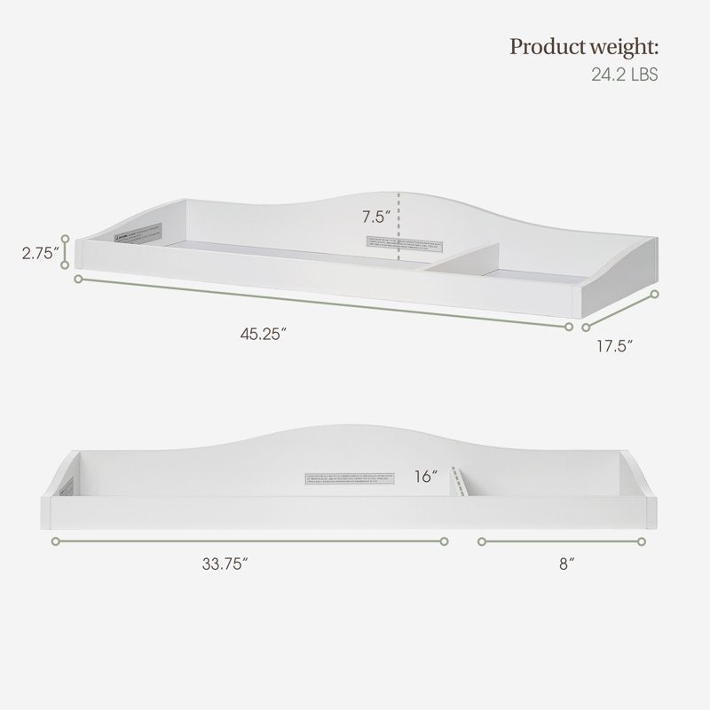 Changing Tray for Double Dressers - Weathered White