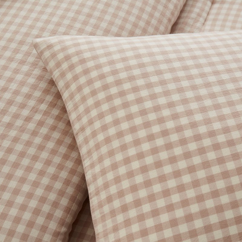 My Texas House Collins 3-Piece Taupe Gingham Cotton Comforter Set - King