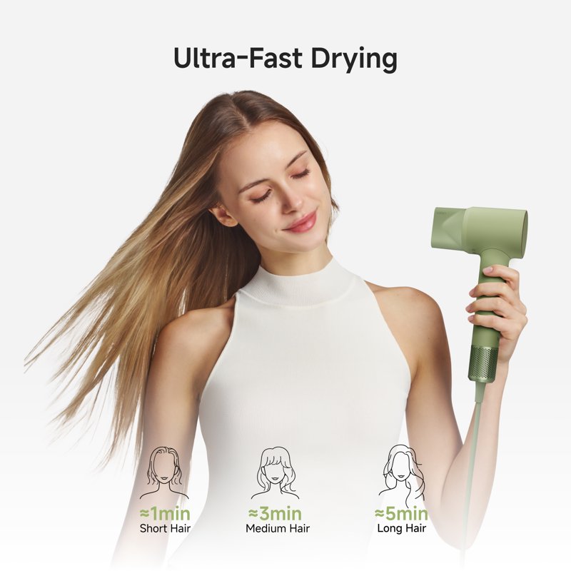 Mini High-Speed Hair Dryer - 110,000 RPM Ionic with Child Mode