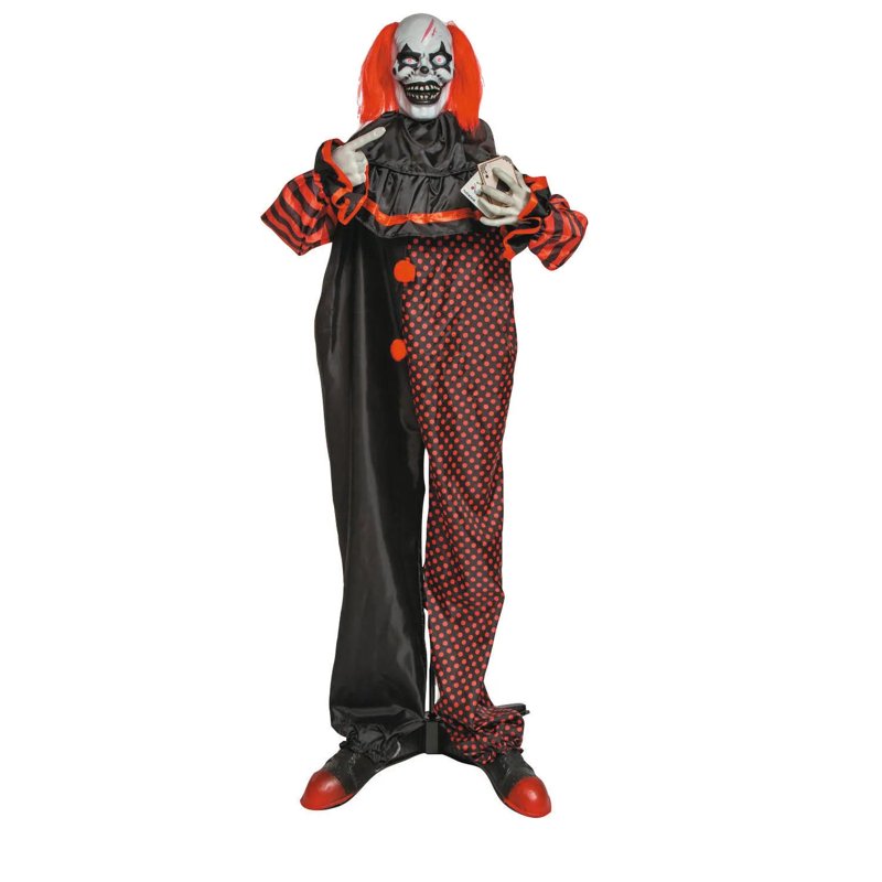 6 Ft. Animated Standing Double-Head Clown Halloween Decoration