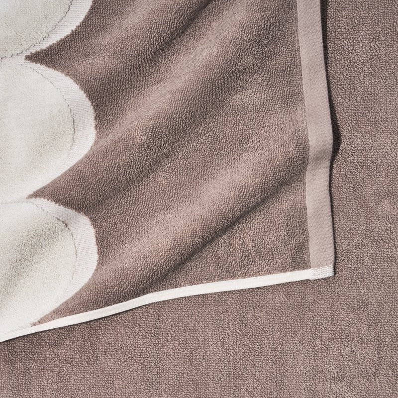 Scallop Bath Towel Set - 6-Piece 100% Cotton Bath Towels, Taupe
