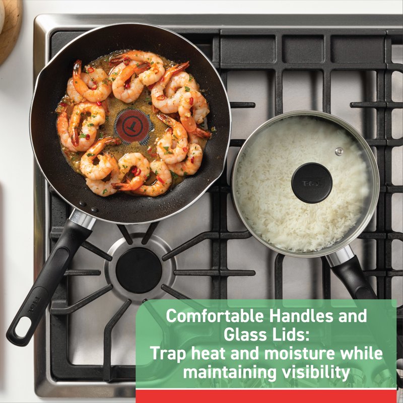 12-Piece Nonstick Cookware Set - Easy Care - Grey