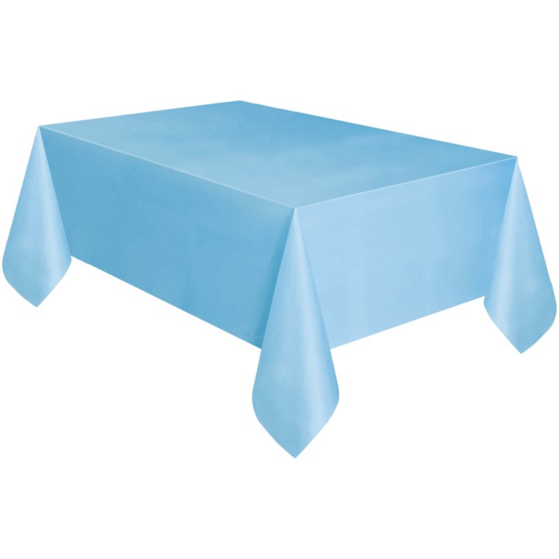 Light Blue Rectangular Plastic Table Cover - 54" x 108" - Single