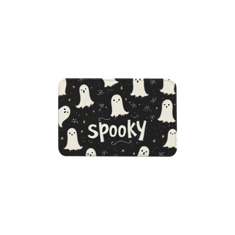 Neon Green Ghost Halloween Doormat - Glow in The Dark Spooky Rug, 23.62 x 15.74 Inches, Variation 22