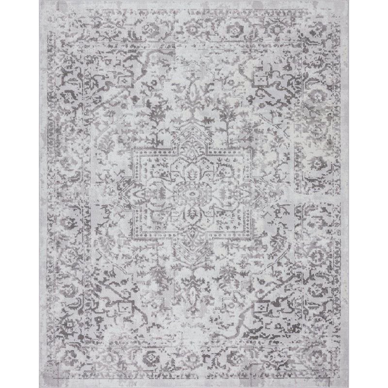 7'10'' x 10'2'' White Traditional Persian Area Rug for Living Room & Bedroom