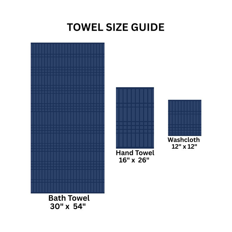 Navy Cotton Bath Towel Set - 6-Piece Quick-Dry, Fade-Resistant Mainstays