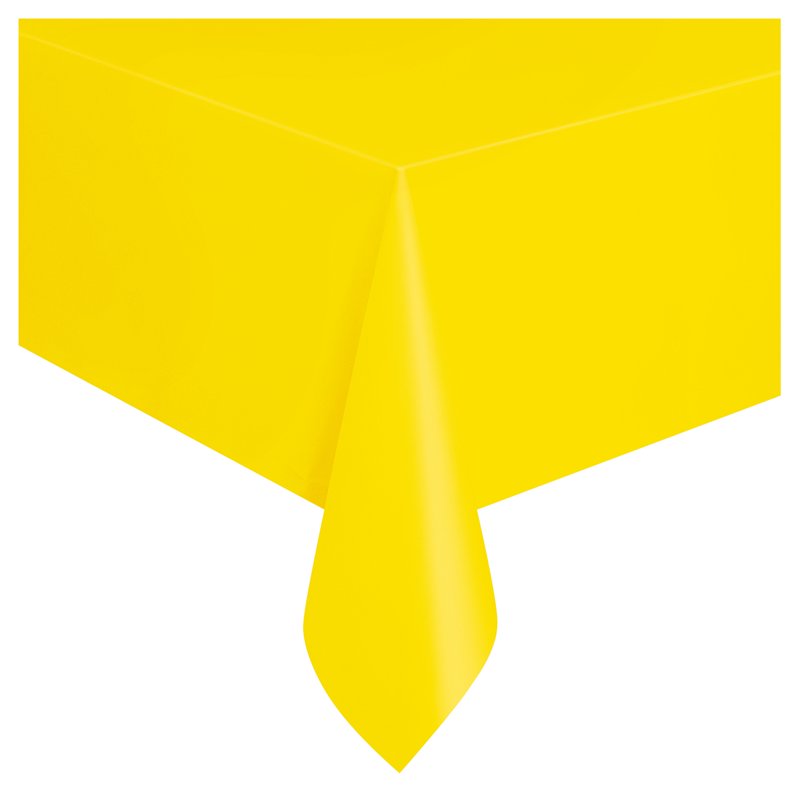 54" x 108" Yellow Rectangular Plastic Table Covers - 6 Pack