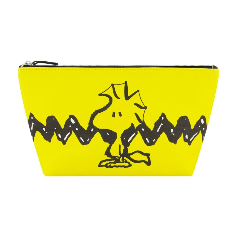 Travel Makeup Bag - Trapezoid Cosmetic Organizer Pouch for Women - Yellow