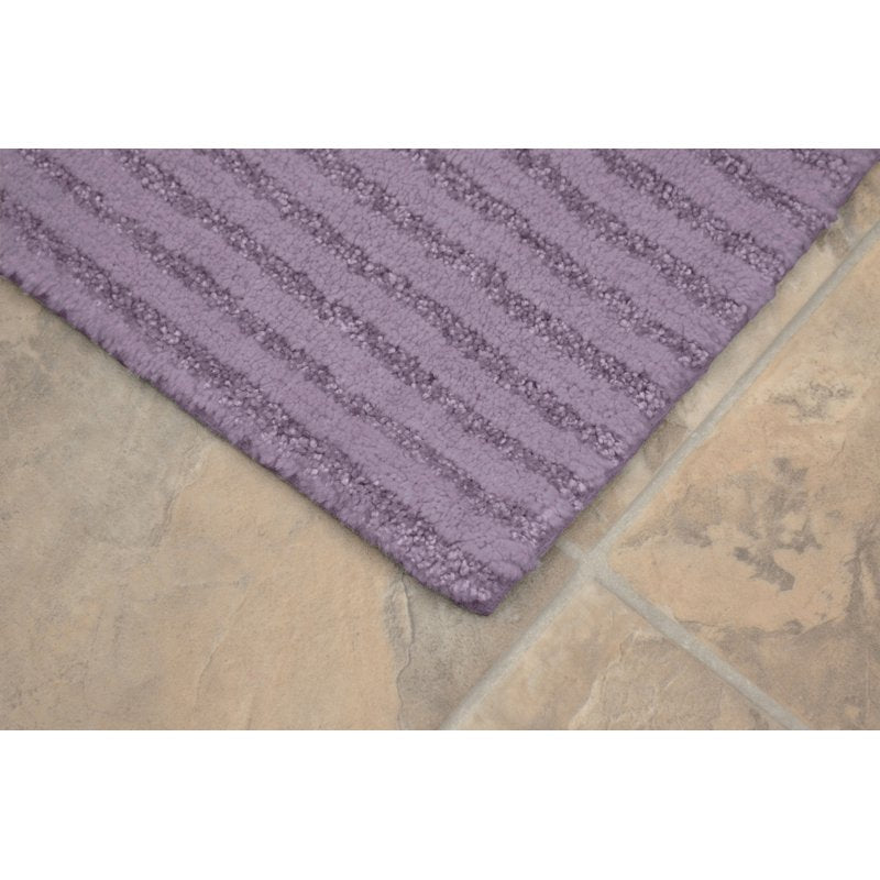 Purple Washable Nylon Bathroom Rug 22x60 Inch Non-Slip Shower Mat