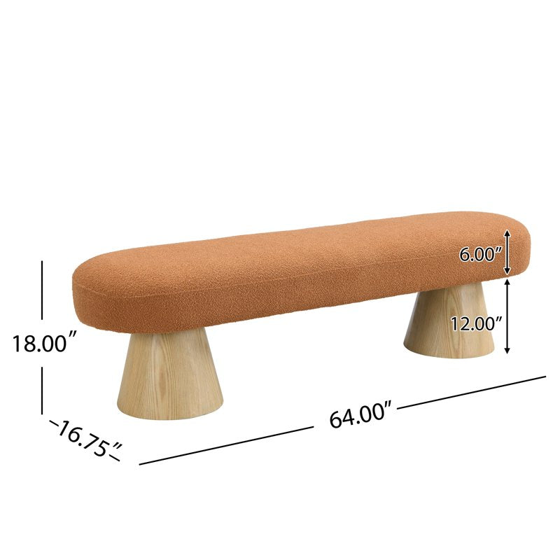 Scandinavian Upholstered Entryway Bench - Versatile Ottoman