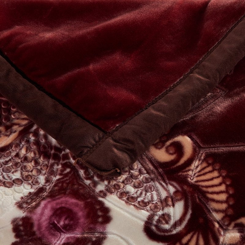 King Size Faux Mink Fleece Blanket - 10Lbs Heavyweight Bed Throw, Brown - 85x93