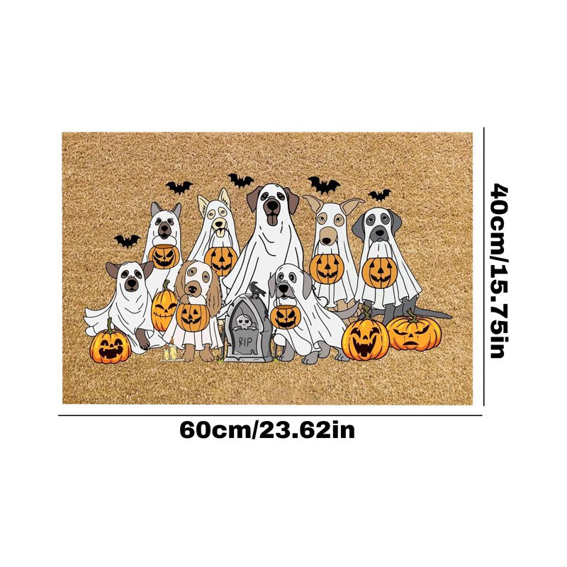 Halloween Doormat 24x16 Inch Ghost Dog Pumpkin Fall Decor Non-Slip Rug