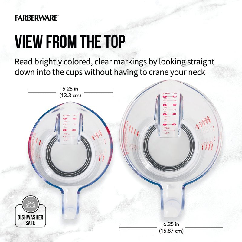 Nesting Measuring Cups Set - 2 Cup & 4 Cup with Easy-Read Design - Crisp