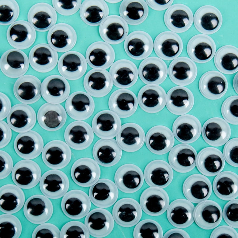 Hello Hobby Small Black and White Plastic Wiggly Eyes 80-Pack - Variation of Single