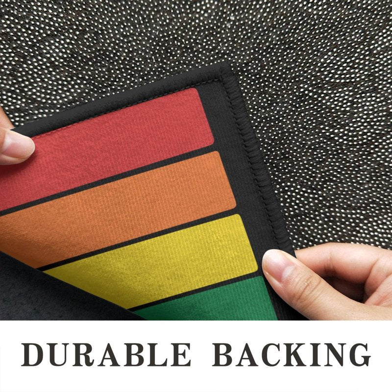 Rainbow Doormat - Non-Slip Absorbent Front Door Rug, Machine Washable Welcome Mat, 30x17 Inches - One Size, Rainbow