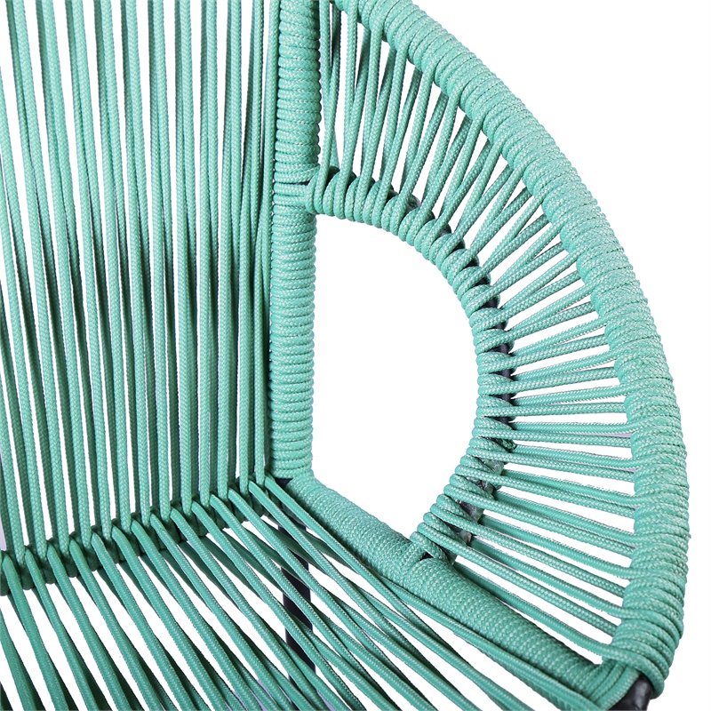 26" Indoor Outdoor Steel Bar Stool with Wasabi Rope