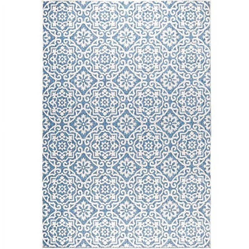 Nicole Miller New York Patio Country Danica Geometric Indoor Outdoor Area Rug - 5'2" x 7'2" - Blue Grey