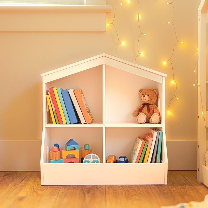 Trellis Storage Cubby Bookcase - Multi-Functional Toy Organizer
