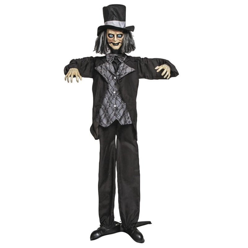 6 Ft. Animated Standing Halloween Groom Decoration with Pop-Up Jaw