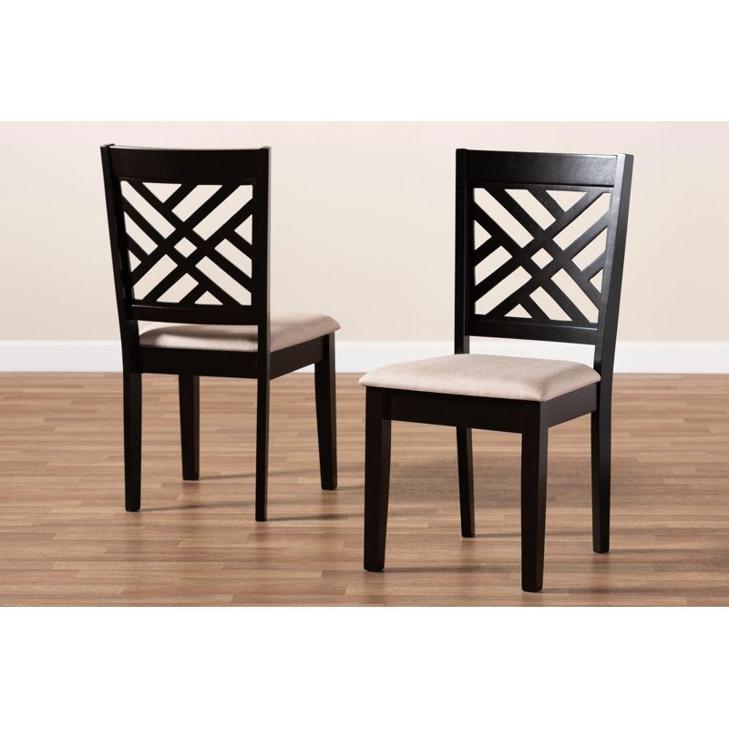 Caron Modern Upholstered Dining Chair Set - Sand Brown