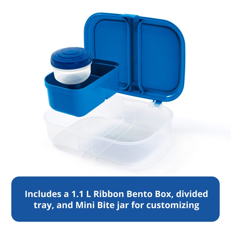 1.16 Quart Ribbon Bento Box with Mini Bite - Meal Prep Container