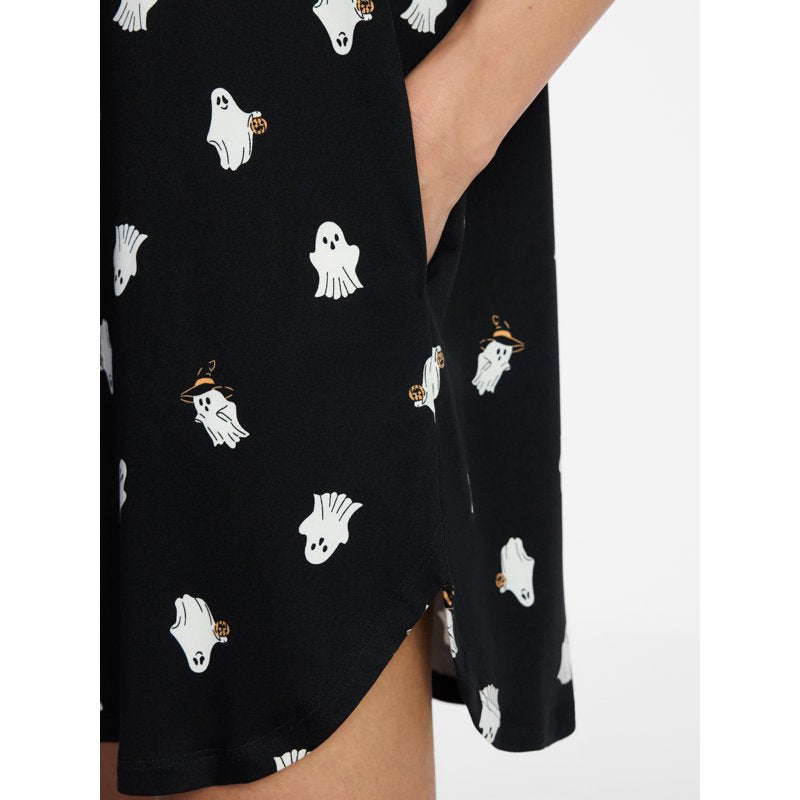 Women's Halloween Sleepshirt and Socks Set - Black Soot Ghosts, 2X