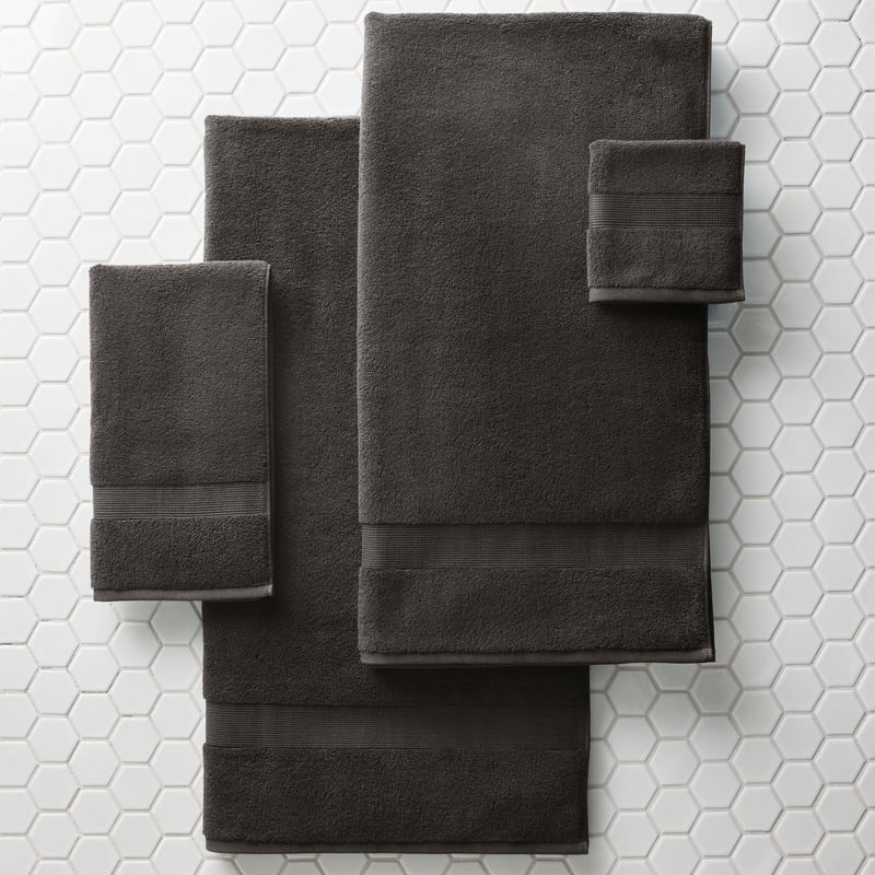 (2 Pack) Cotton Bath Sheets - Soft, Absorbent & Fade-Resistant - Grey Shadow