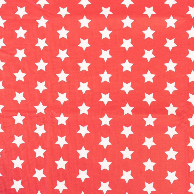 Elastic Fitted Table Cover for 6 ft Table - White Stars With Red Base