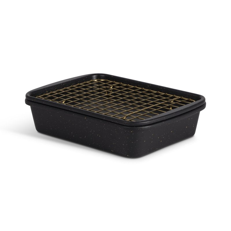 4-Piece Non-Stick Toaster Oven Bakeware Set - Black & Gold
