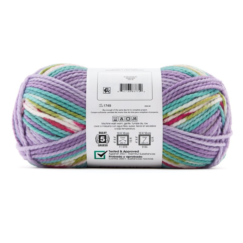 (2 Pack) Premier Yarns Bloom Chunky Big Yarn - Wildflower Bulky Acrylic for Knitting & Crocheting