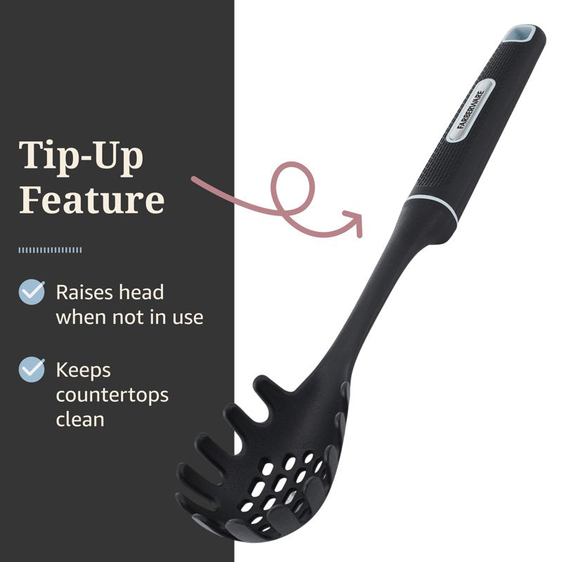 Nylon Pasta Server with Soft Grip Handle - Heat Resistant