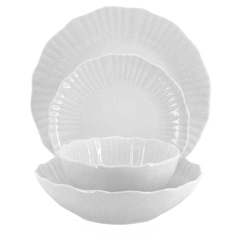16-Piece Double Bowl Porcelain Dinnerware Set - Millie