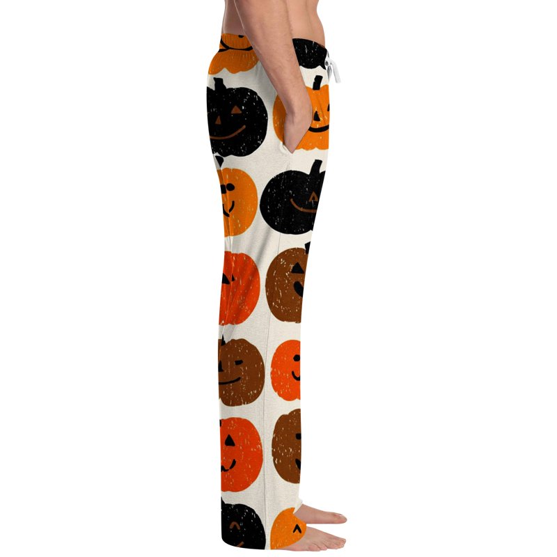 Men's Halloween Printed Pajama Pants - Ginger, L - Soft Lounge Sleepwear