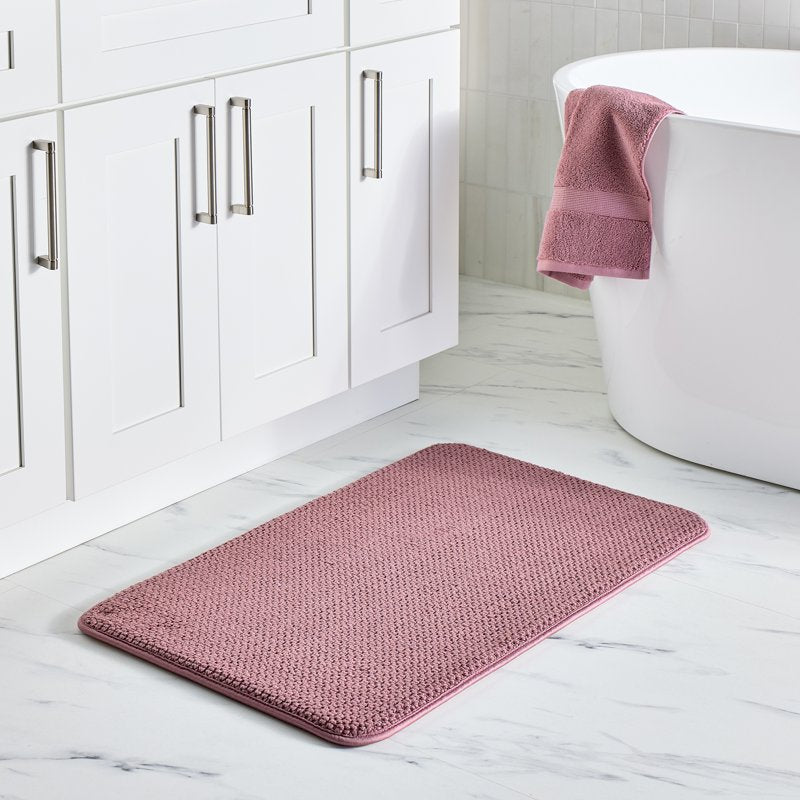 Memory Foam Cotton Bath Rug - Violet Gem, 20x34 Inch, Non-Slip