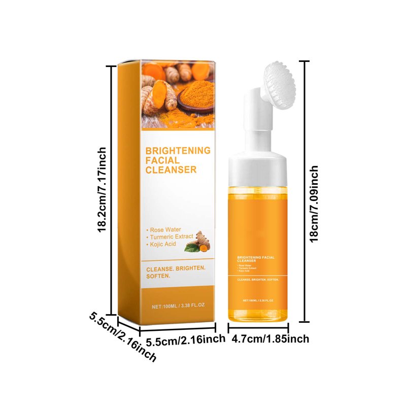 Foaming Facial Cleanser - Daily Face Wash with Turmeric & Hyaluronic Acid