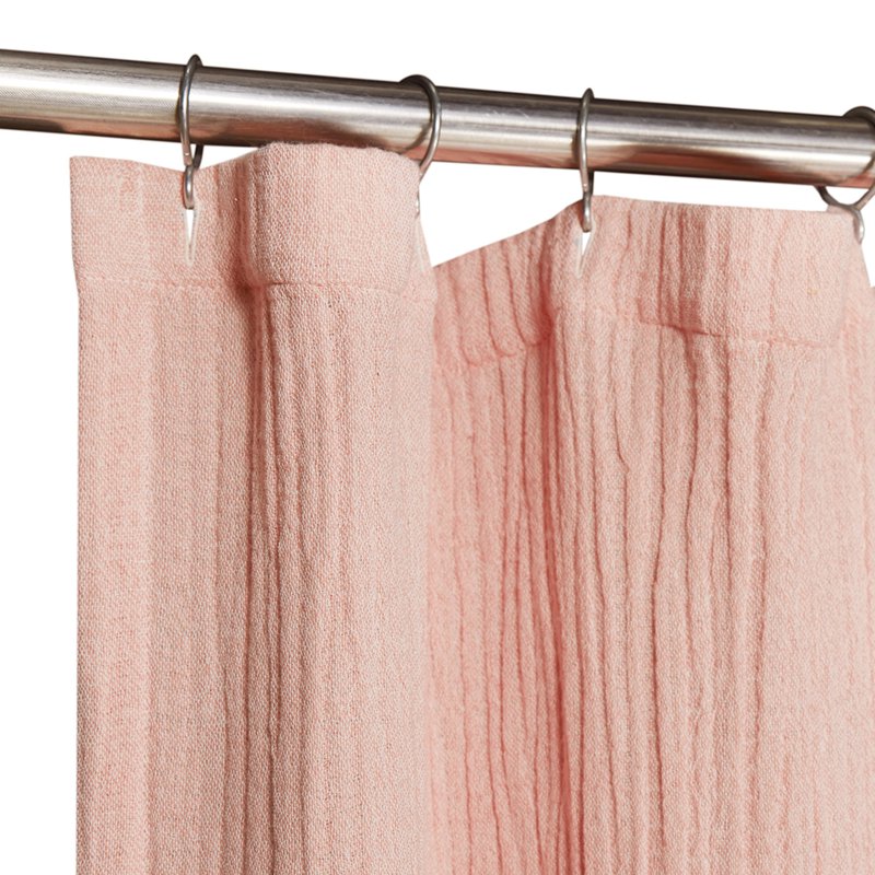 Pink Scallop Gauze Shower Curtain - 100% Cotton, 72x72 Inches - Beautiful by Drew Barrymore