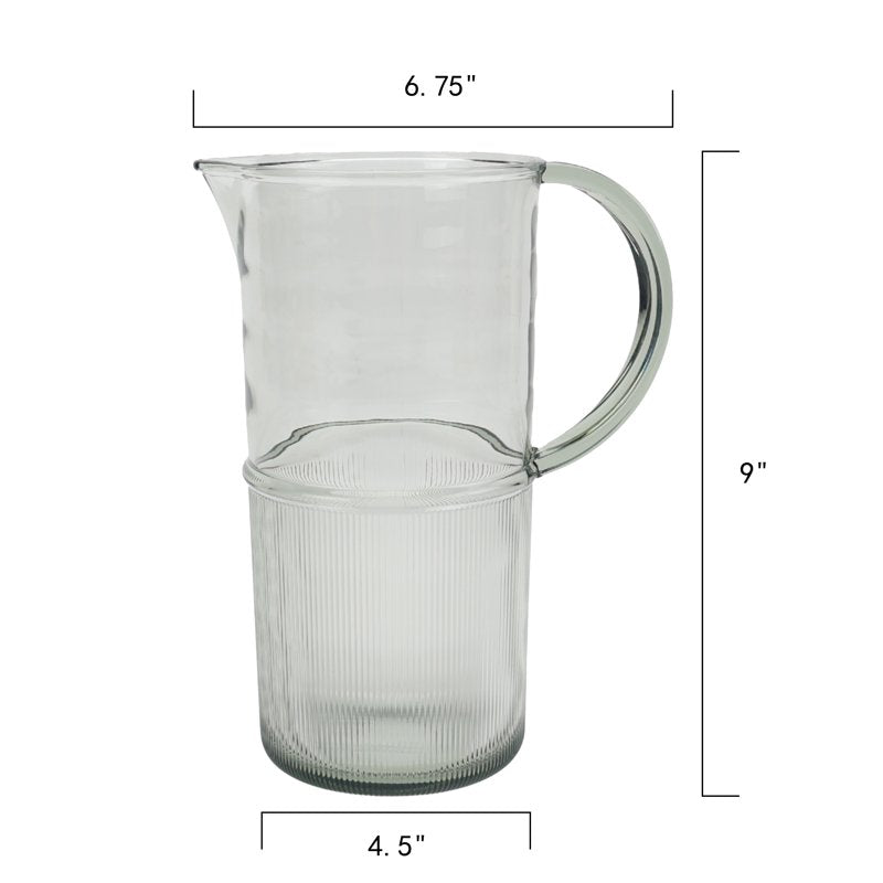 Green Ribbed Tritan Pitcher - 1.85 Quart