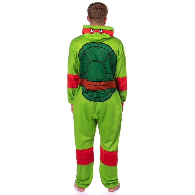 Teenage Mutant Ninja Turtles Men's Hooded Union Suit - Red XXS/XS TMNT Costume Pajama