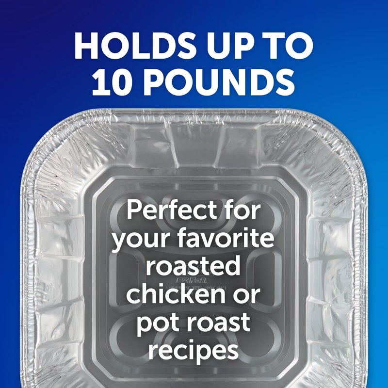 Disposable Aluminum Roasting Pans with Lids - 10 lb, 2 Pack
