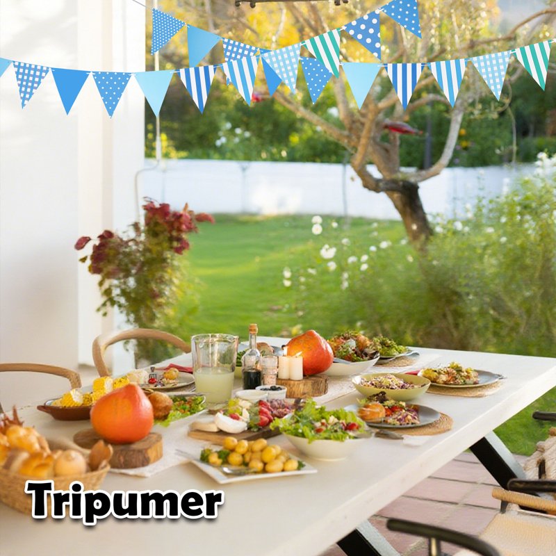 Blue 20-Piece Pennant Banner Set - 328ft Hanging Flags for Birthday & Events