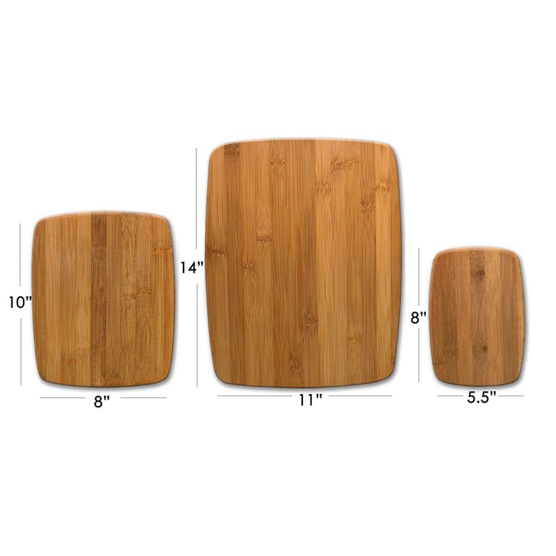 Bamboo Cutting Board Set - 3-Piece Eco-Friendly Kitchen Boards