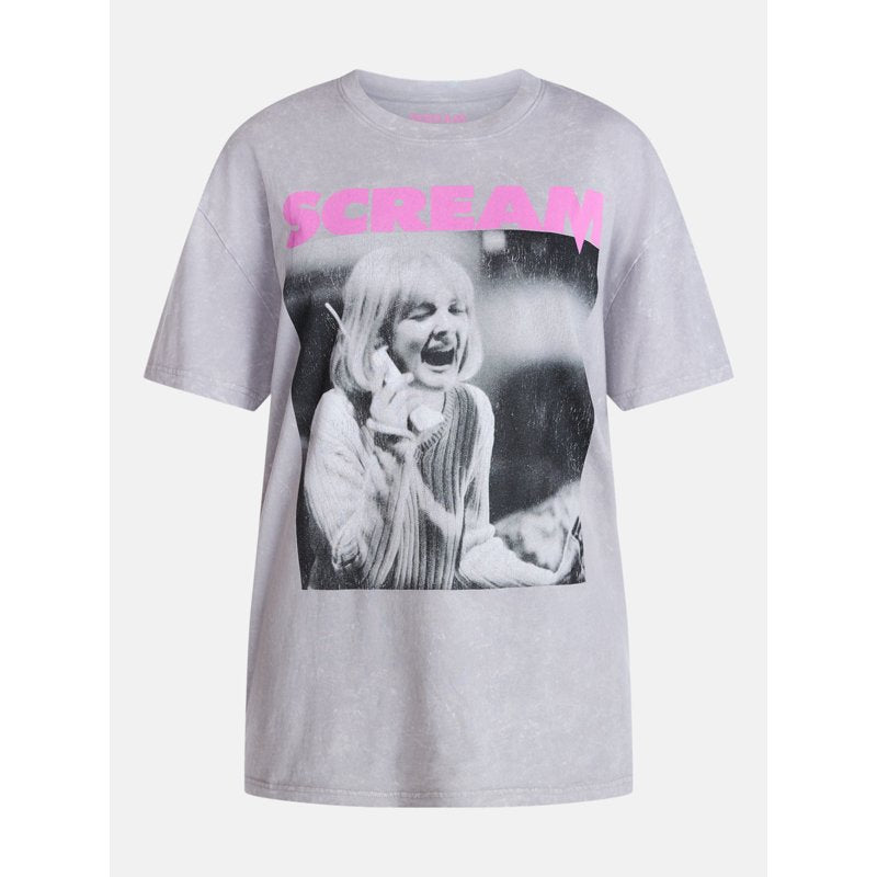 Grey Women’s Scream Halloween Graphic Tee - XS Short Sleeve Cotton
