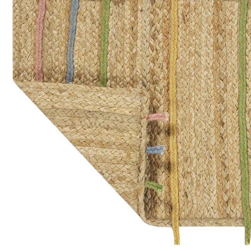 Jute Braid Table Runner - 14" x 90" - Natural Multicolor