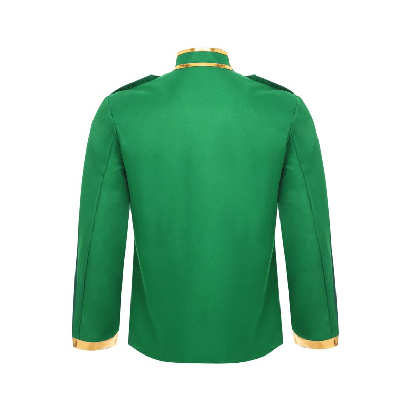 Men's Medieval Royal Prince Costume Coat - Green M, Embroidered Renaissance Style