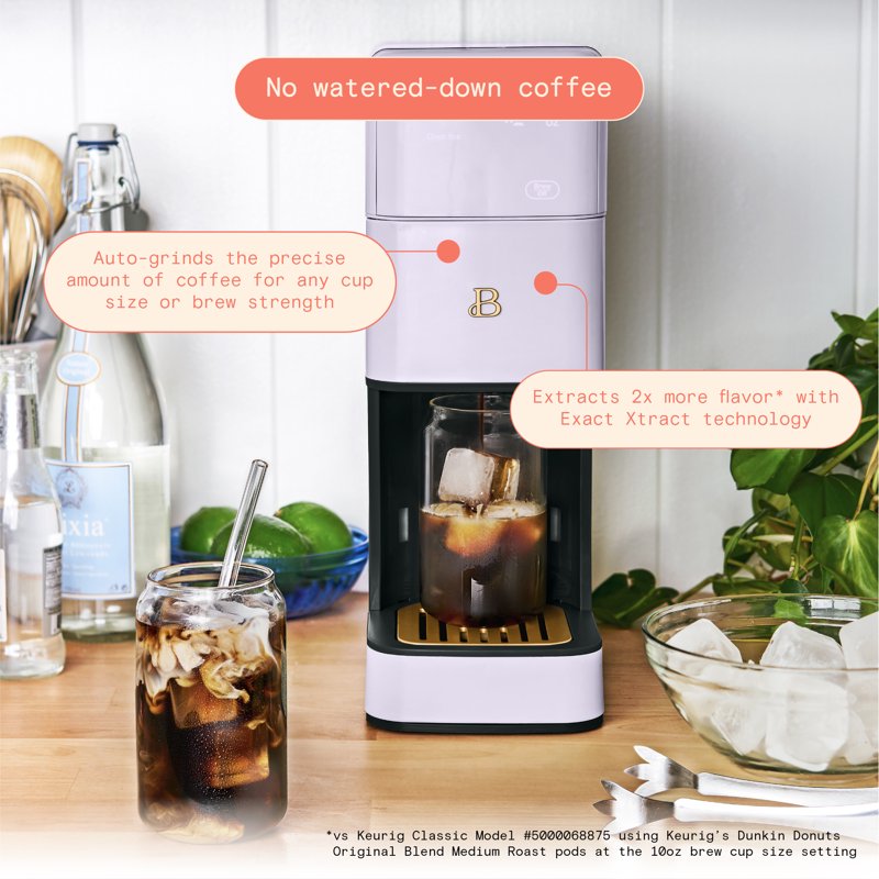 Programmable Single Serve Coffee Maker with Grinder - Lavender